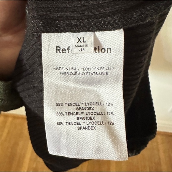 Reformation Aldari Ribbed Tencel jumpsuit romper w/ contrast piping detail XL - Picture 6 of 7